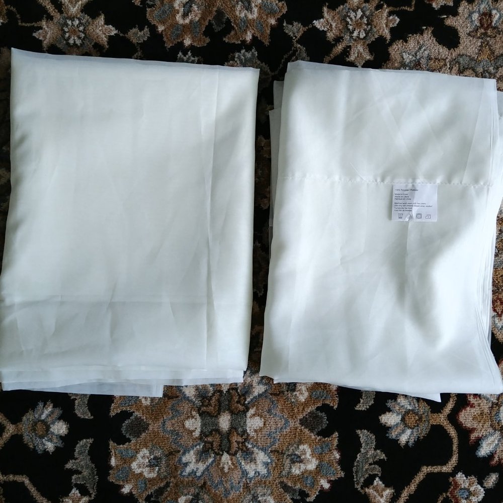 Set of 2 Cream/ off White Colored Sheers 59" x 108"